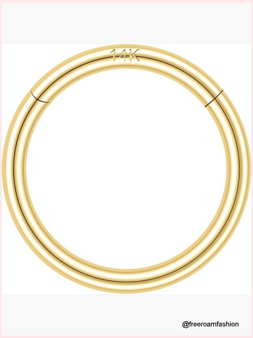 14K Solid Gold Hinged Septum Ring, 6/8/10mm, 18g/16g Piercing Jewelry